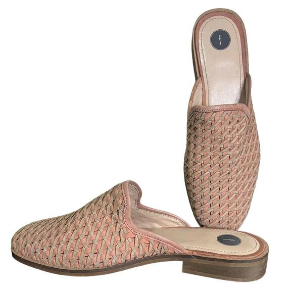 JOURNEE SIGNATURE PERRI Women's Pink‎ & Tan Woven Leather Slip-On Mule Size 9 - Picture 3 of 11